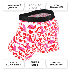 The Hot-Blooded Handbook | Valentines Ball Hammock® Pouch Underwear With Fly - Shinesty