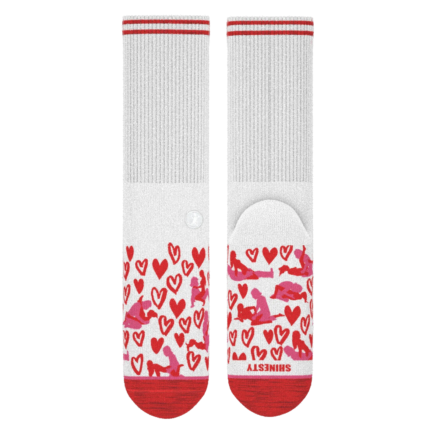The Hot-Blooded Handbook | Valentine's Day Heel Hammock™ Crew Socks - Shinesty - Flyclothing LLC