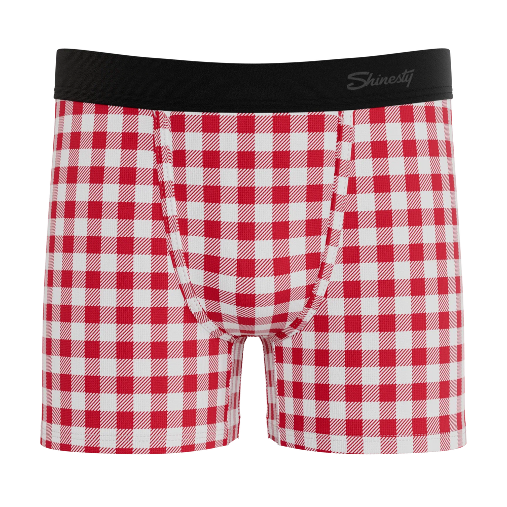 The Hot Diggity | Red Gingham Boy's Boxer Briefs - Shinesty - Flyclothing LLC