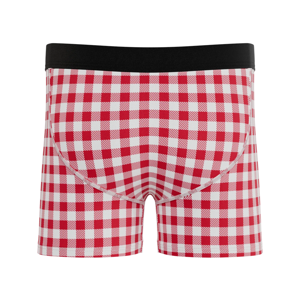 The Hot Diggity | Red Gingham Boy's Boxer Briefs - Shinesty - Flyclothing LLC