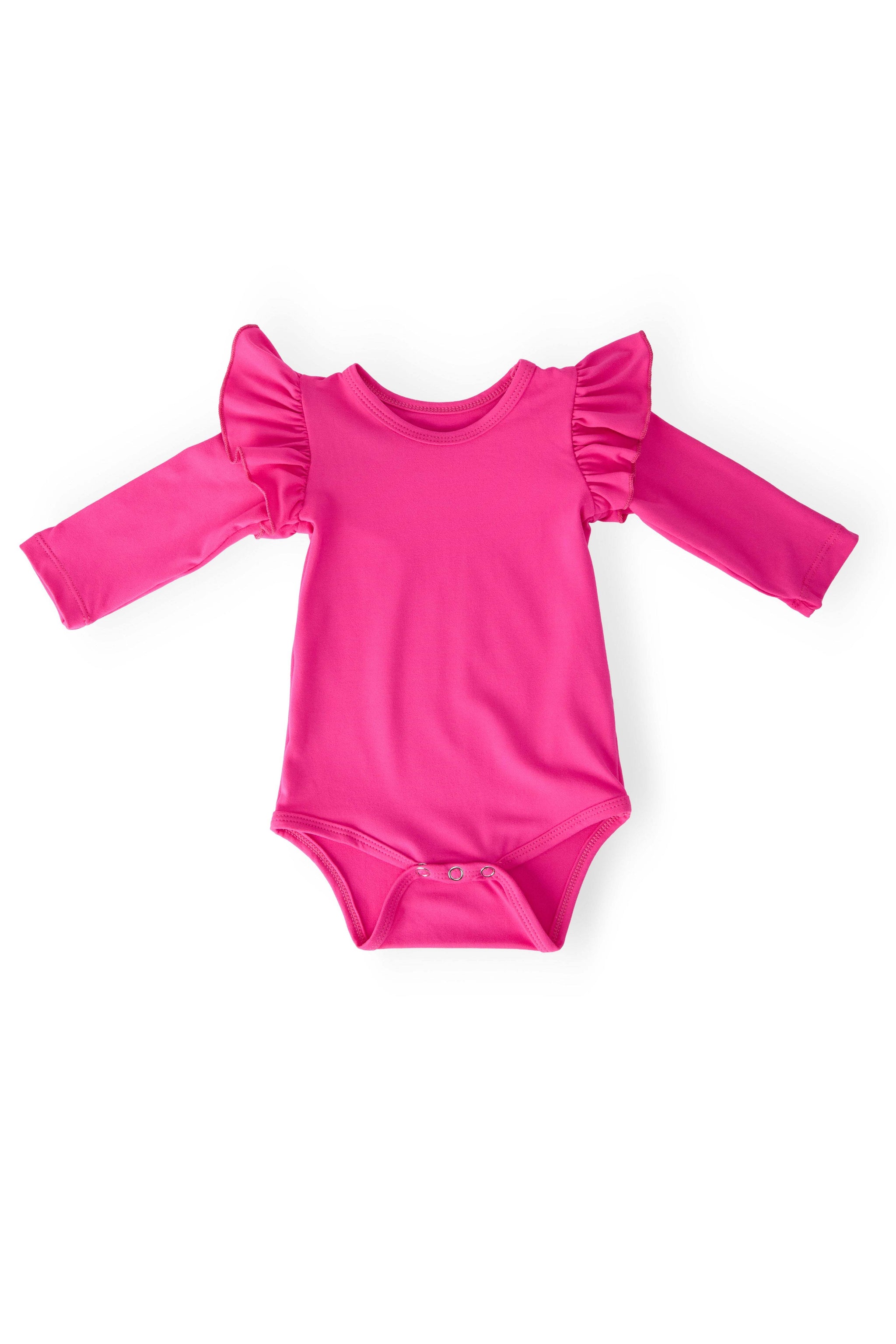Hot Pink L/S Flutter Bodysuit - Mila & Rose ® - Flyclothing LLC