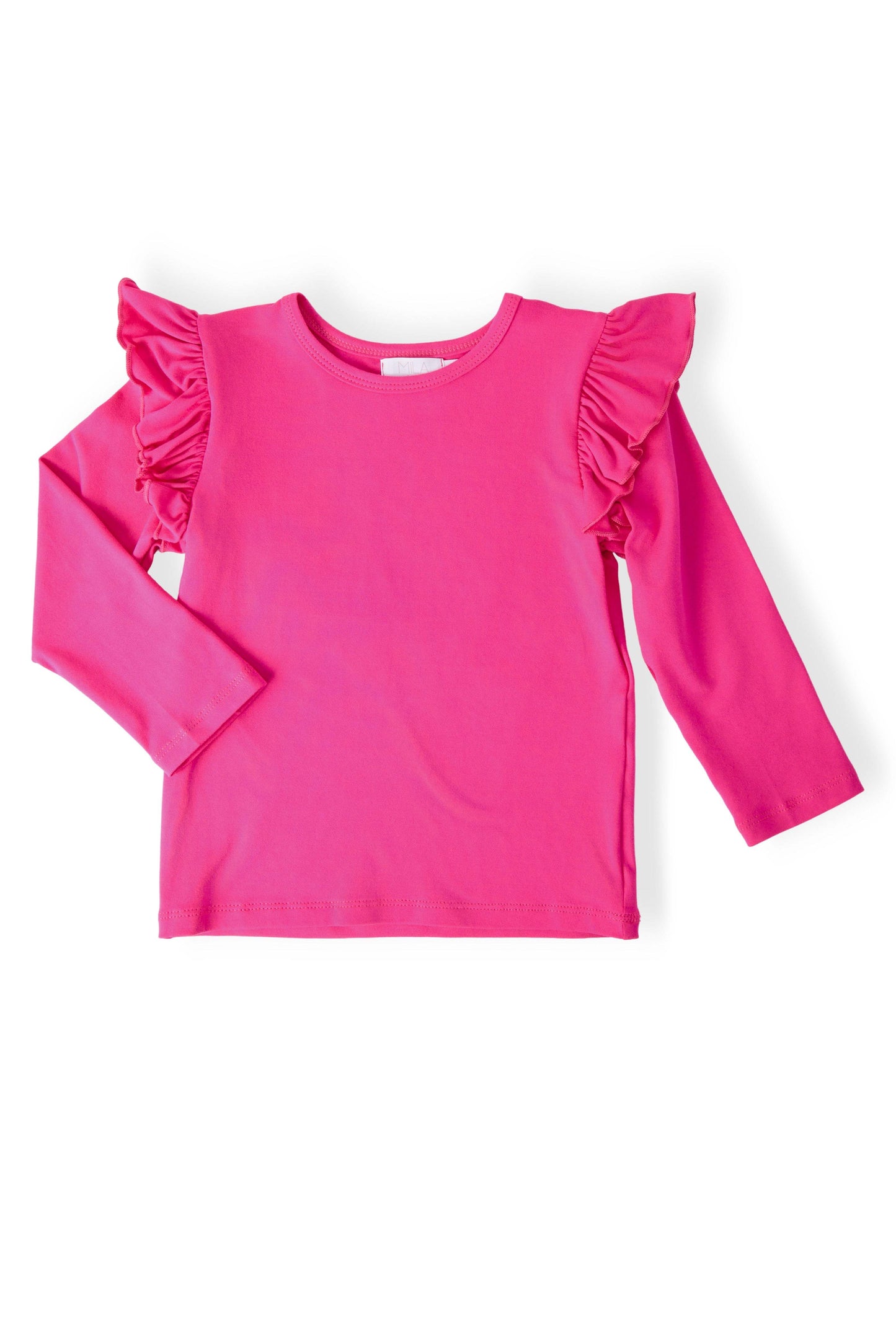 Hot Pink L/S Ruffle Tee - Mila & Rose ® - Flyclothing LLC