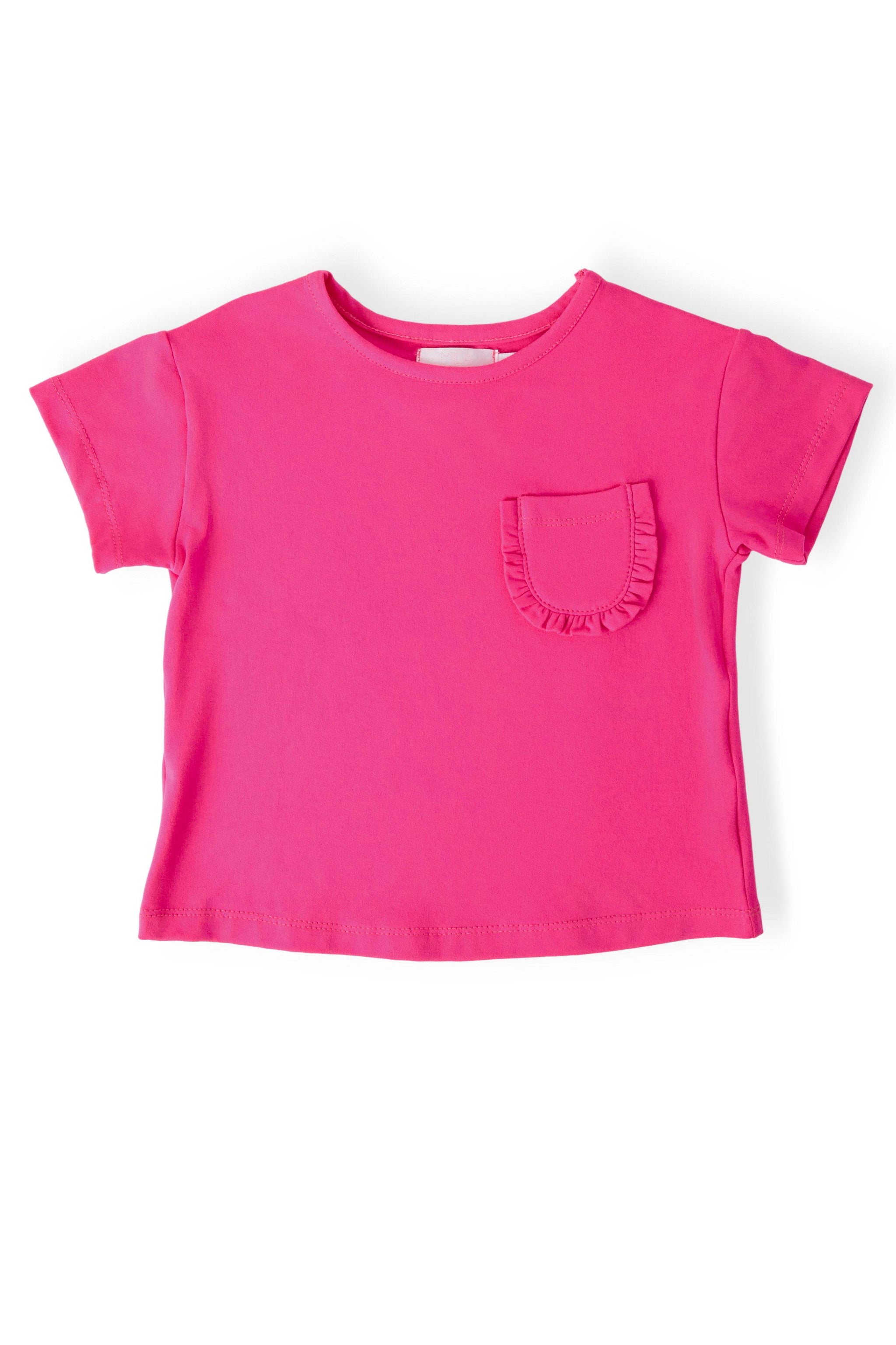 Hot Pink Ruffle Pocket Tee - Mila & Rose ® - Flyclothing LLC
