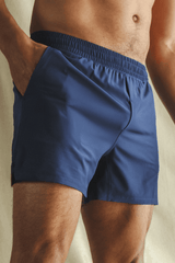 The Hot in Havana | Tropical Navy Ball Hammock® 5 Inch Athletic Shorts