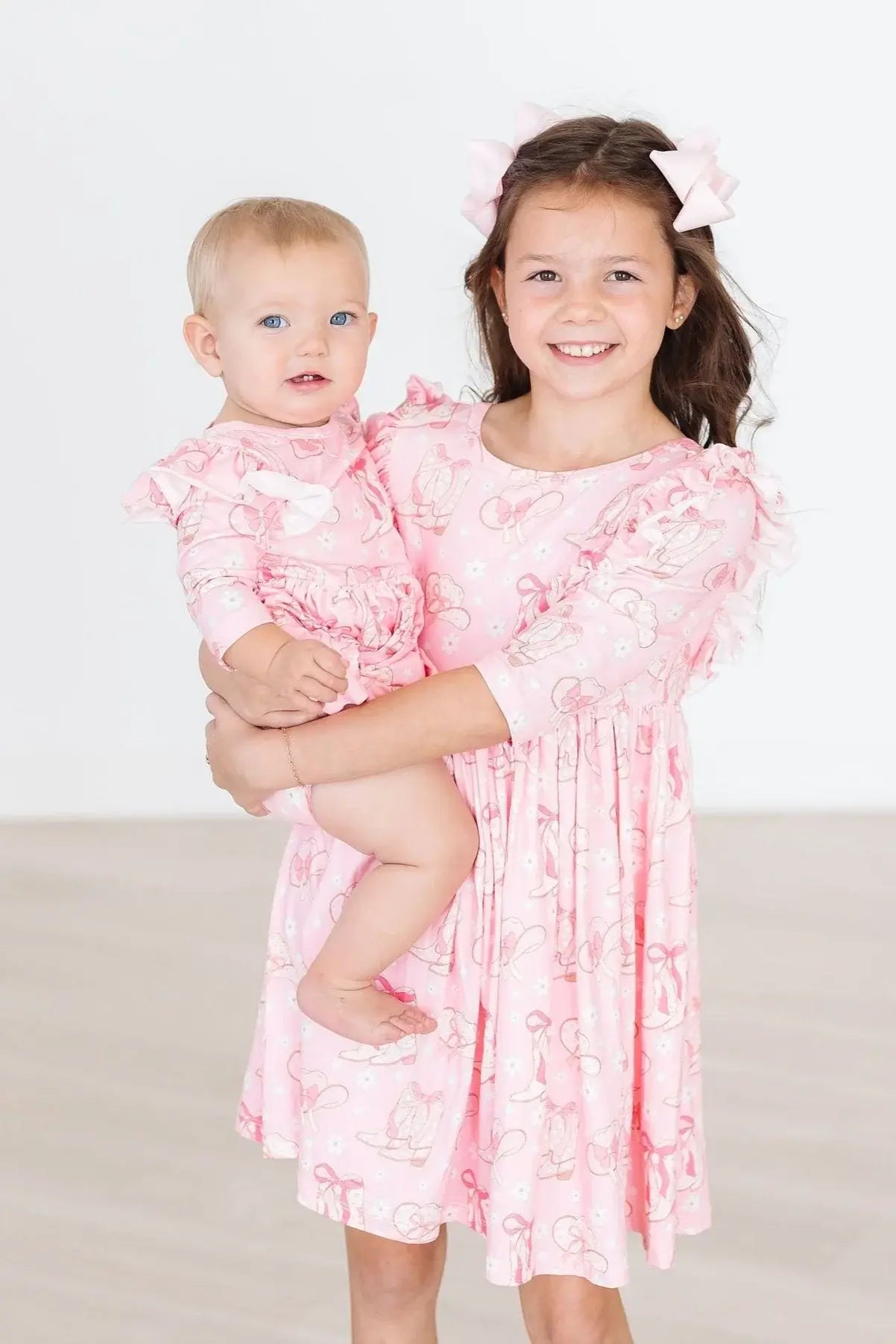 Howdy 3/4 Sleeve Ruffle Twirl Dress - Mila & Rose ® - Flyclothing LLC