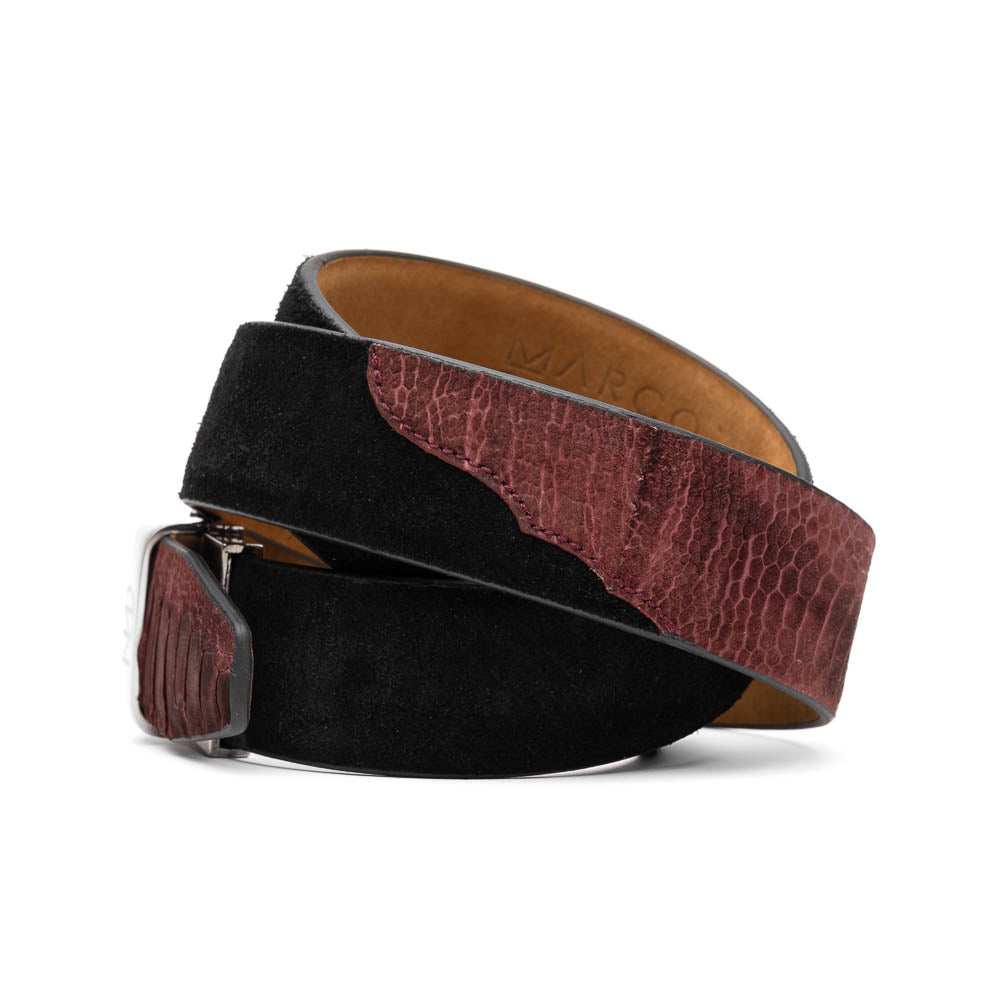 Hugo Belt Wine / Black - Marco Di Milano - Flyclothing LLC