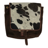 Huntley Equestrian Cowhide Suede Leather Designer Shoulder Backpack