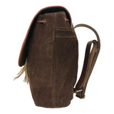 Huntley Equestrian Cowhide Suede Leather Designer Shoulder Backpack