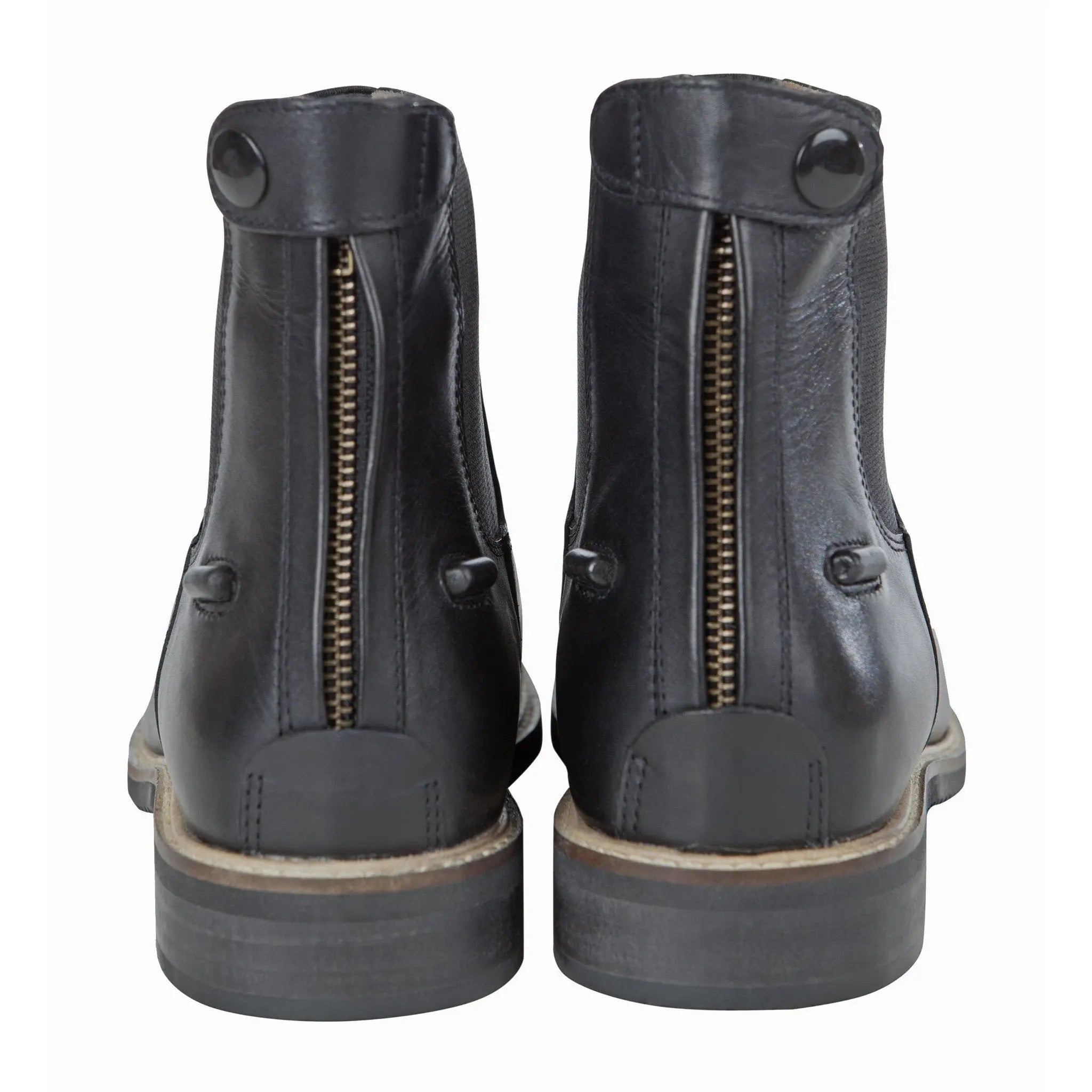 Huntley Equestrian Adult Classic Black Leather Zipper Paddock Boot