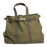 Huntley Equestrian Barnkin Olive Green Canvas Tote Bag with Gold Hardware
