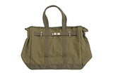 Huntley Equestrian Barnkin Olive Green Canvas Tote Bag with Gold Hardware