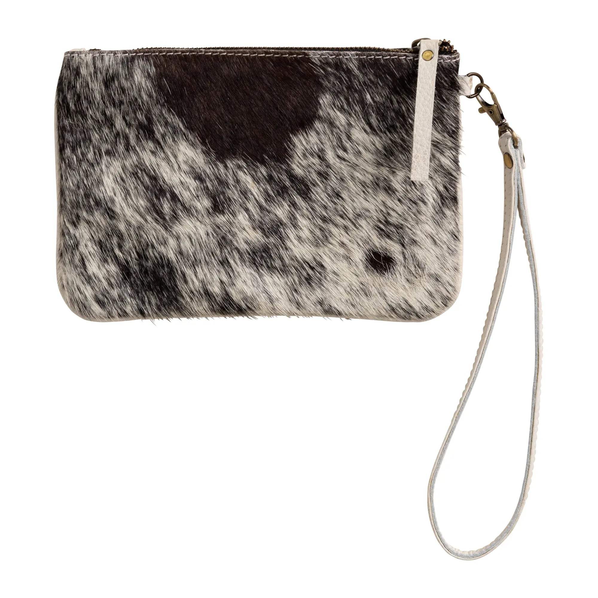 Huntley Equestrian Cowhide Wristlet Handbag Small with Zipper - Huntley Equestrian - Flyclothing LLC