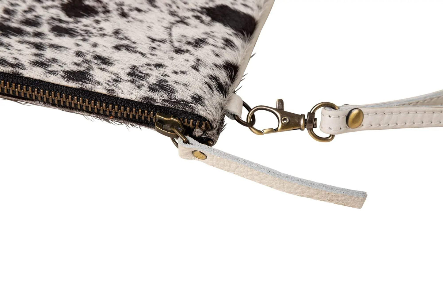 Huntley Equestrian Cowhide Wristlet Handbag Small with Zipper - Huntley Equestrian - Flyclothing LLC