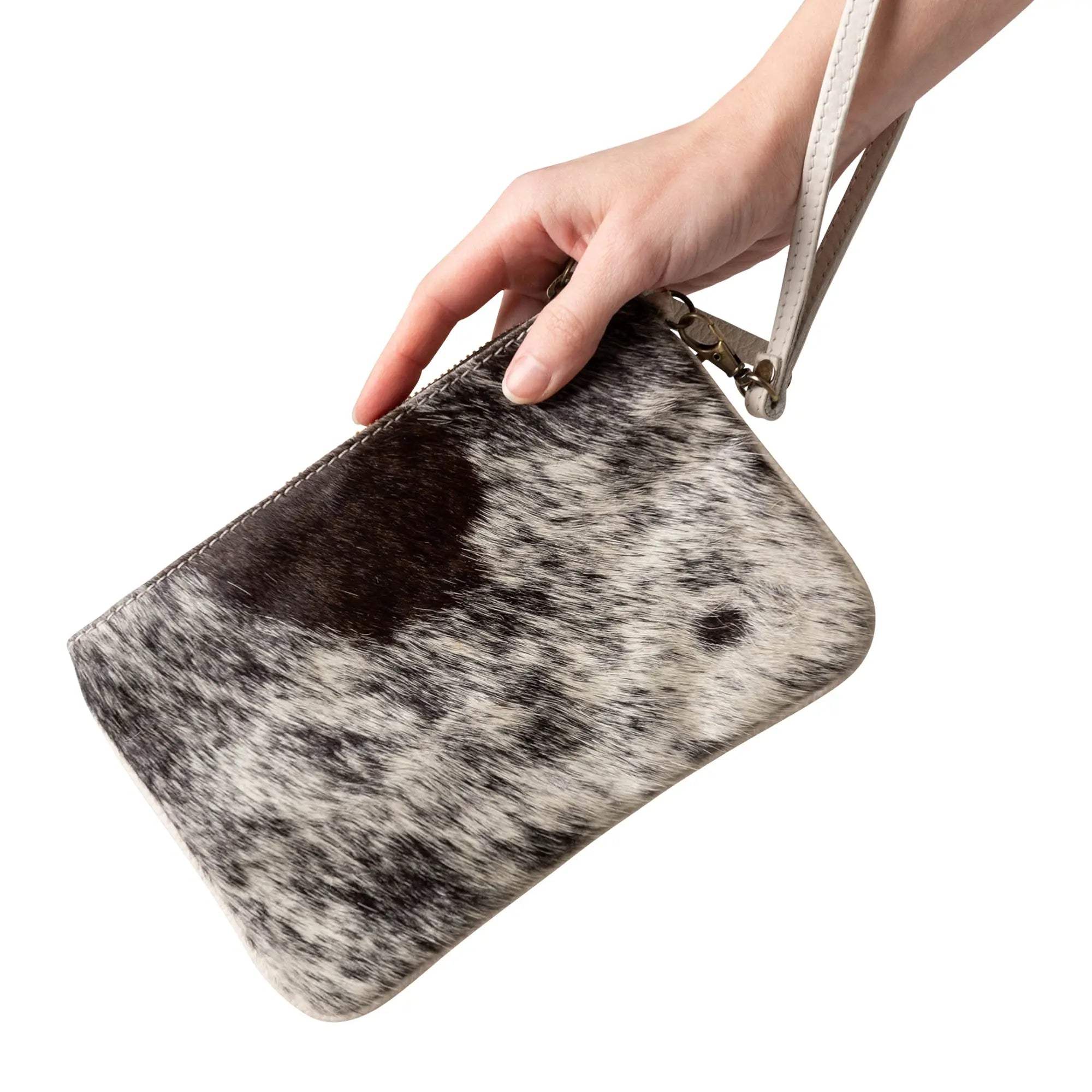 Huntley Equestrian Cowhide Wristlet Handbag Small with Zipper - Huntley Equestrian - Flyclothing LLC