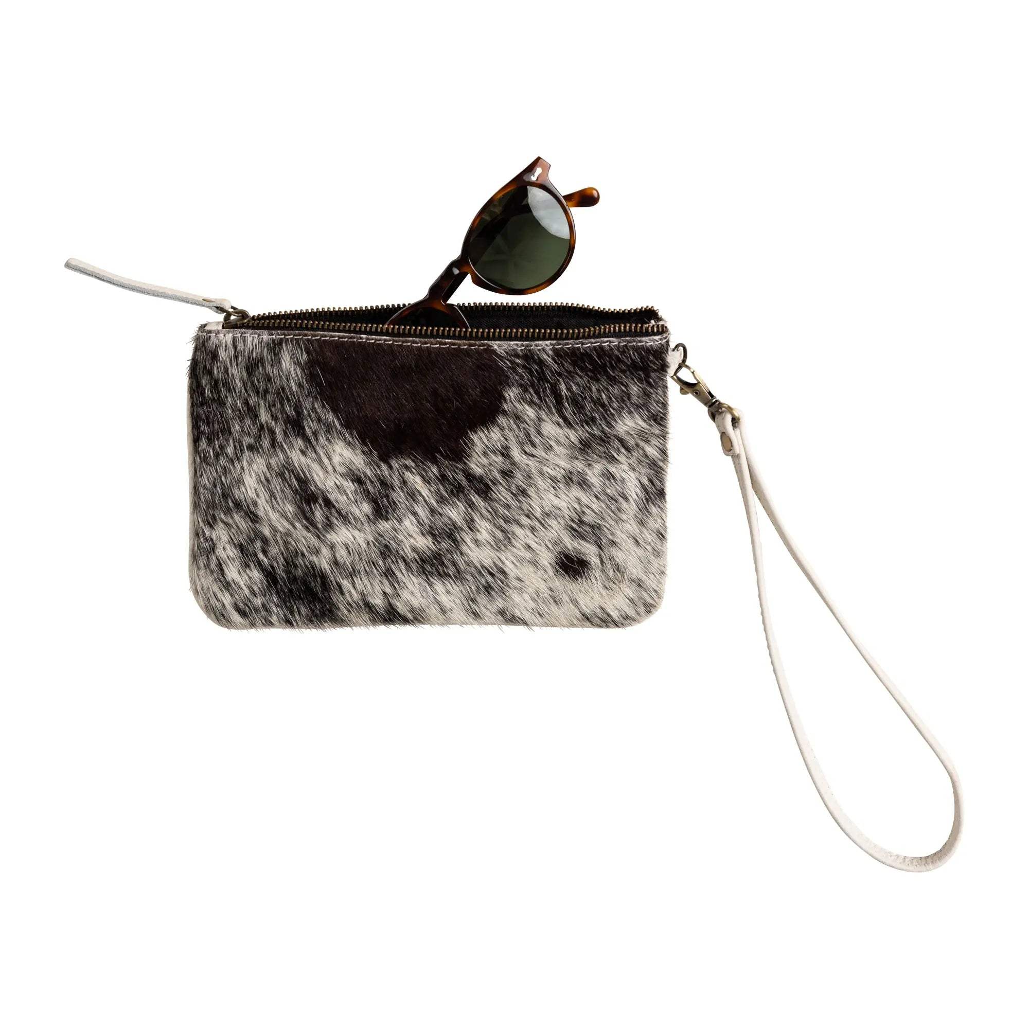 Huntley Equestrian Cowhide Wristlet Handbag Small with Zipper - Huntley Equestrian - Flyclothing LLC