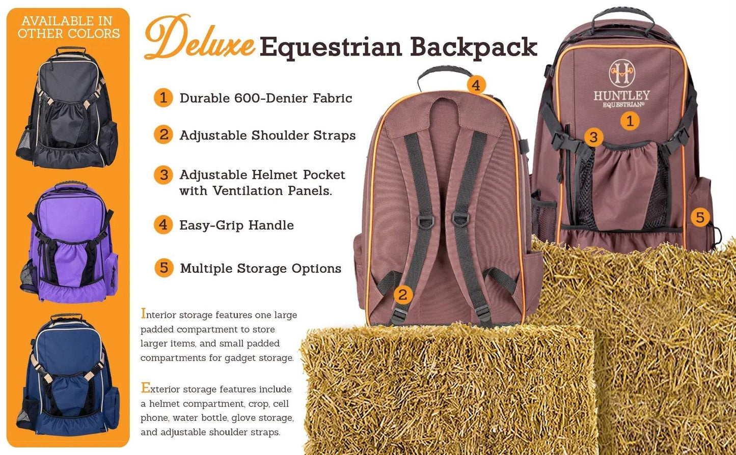 Huntley Equestrian Deluxe Equestrian Backpack - Huntley Equestrian - Flyclothing LLC