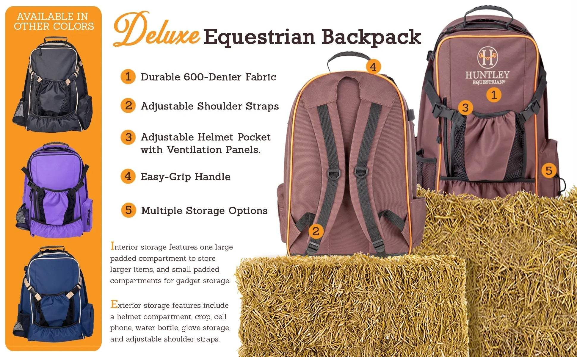 Huntley Equestrian Deluxe Equestrian Backpack - Huntley Equestrian - Flyclothing LLC