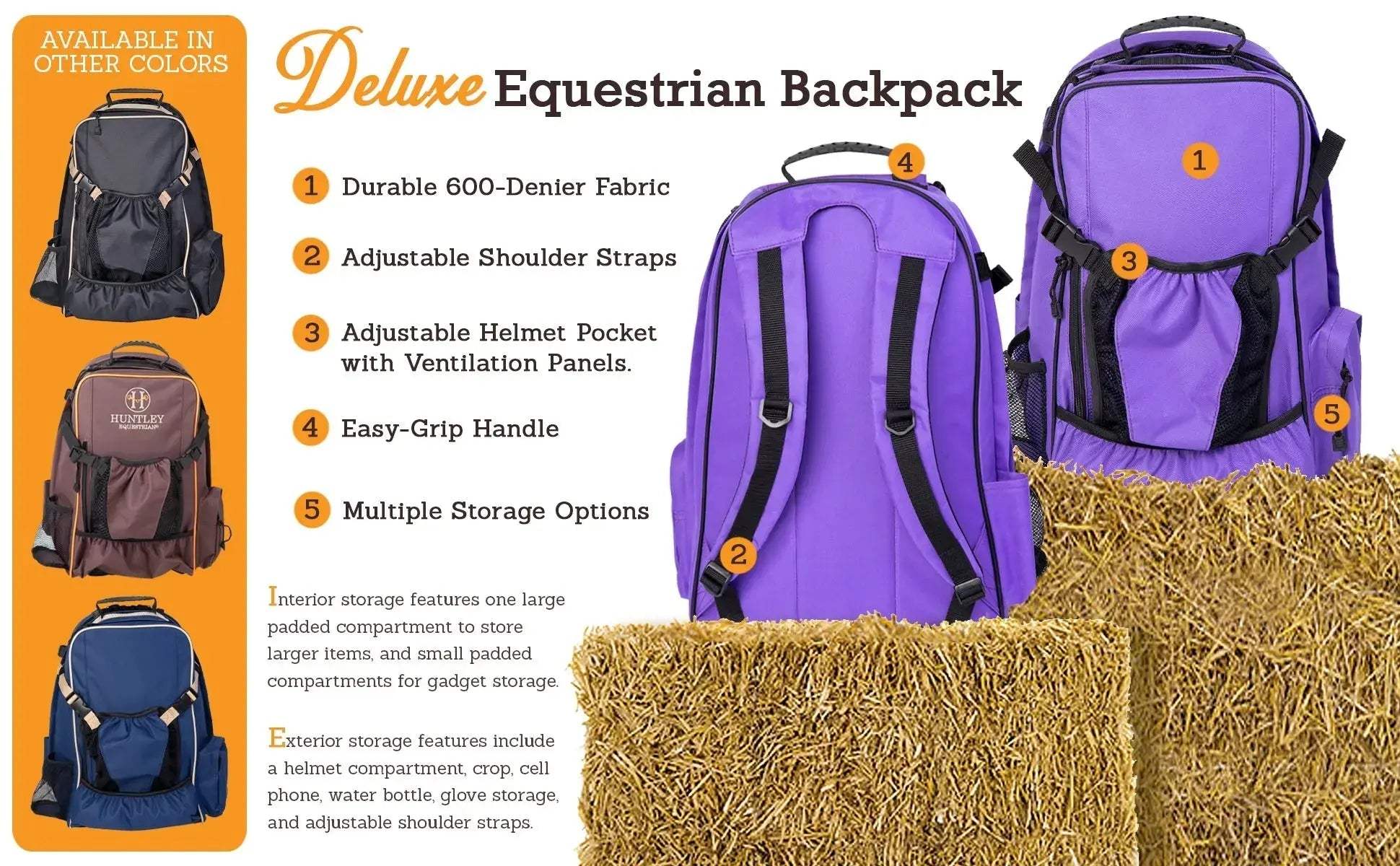 Huntley Equestrian Deluxe Equestrian Backpack - Huntley Equestrian - Flyclothing LLC