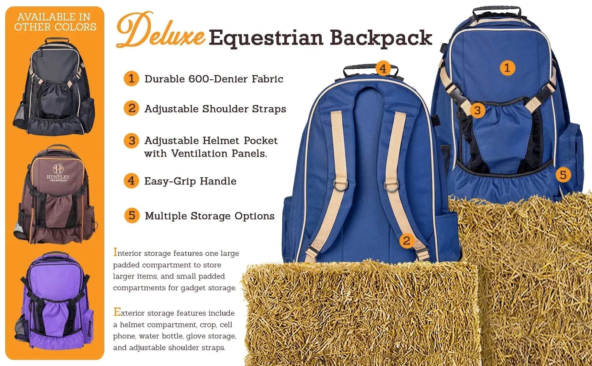Huntley Equestrian Deluxe Equestrian Backpack - Huntley Equestrian - Flyclothing LLC