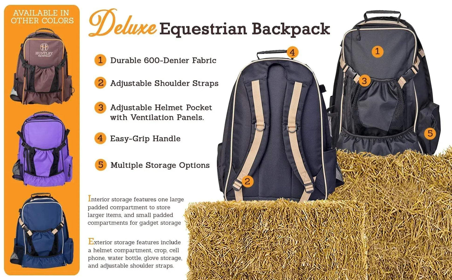 Huntley Equestrian Deluxe Equestrian Backpack - Huntley Equestrian - Flyclothing LLC