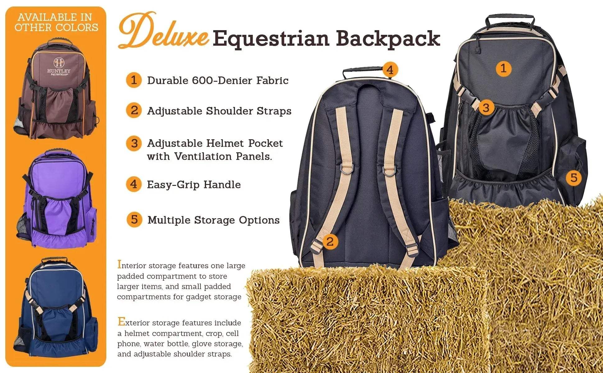 Huntley Equestrian Deluxe Equestrian Backpack - Huntley Equestrian - Flyclothing LLC