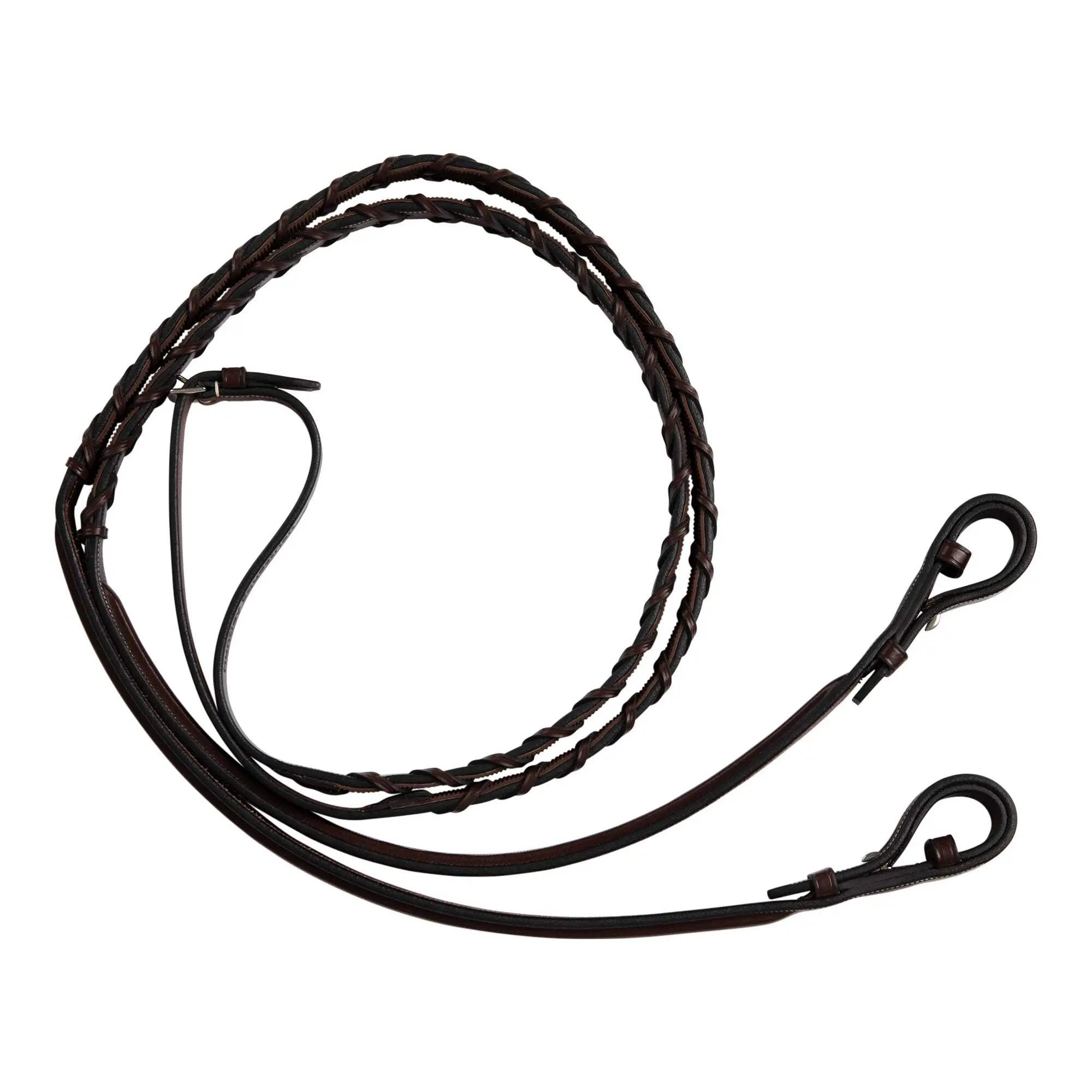Huntley Equestrian Fancy Stitched Rubber Lined Laced Reins, Size Full - Huntley Equestrian - Flyclothing LLC