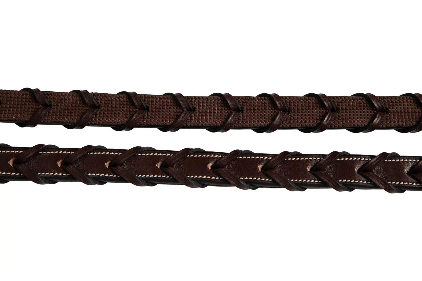 Huntley Equestrian Fancy Stitched Rubber Lined Laced Reins, Size Full - Huntley Equestrian - Flyclothing LLC