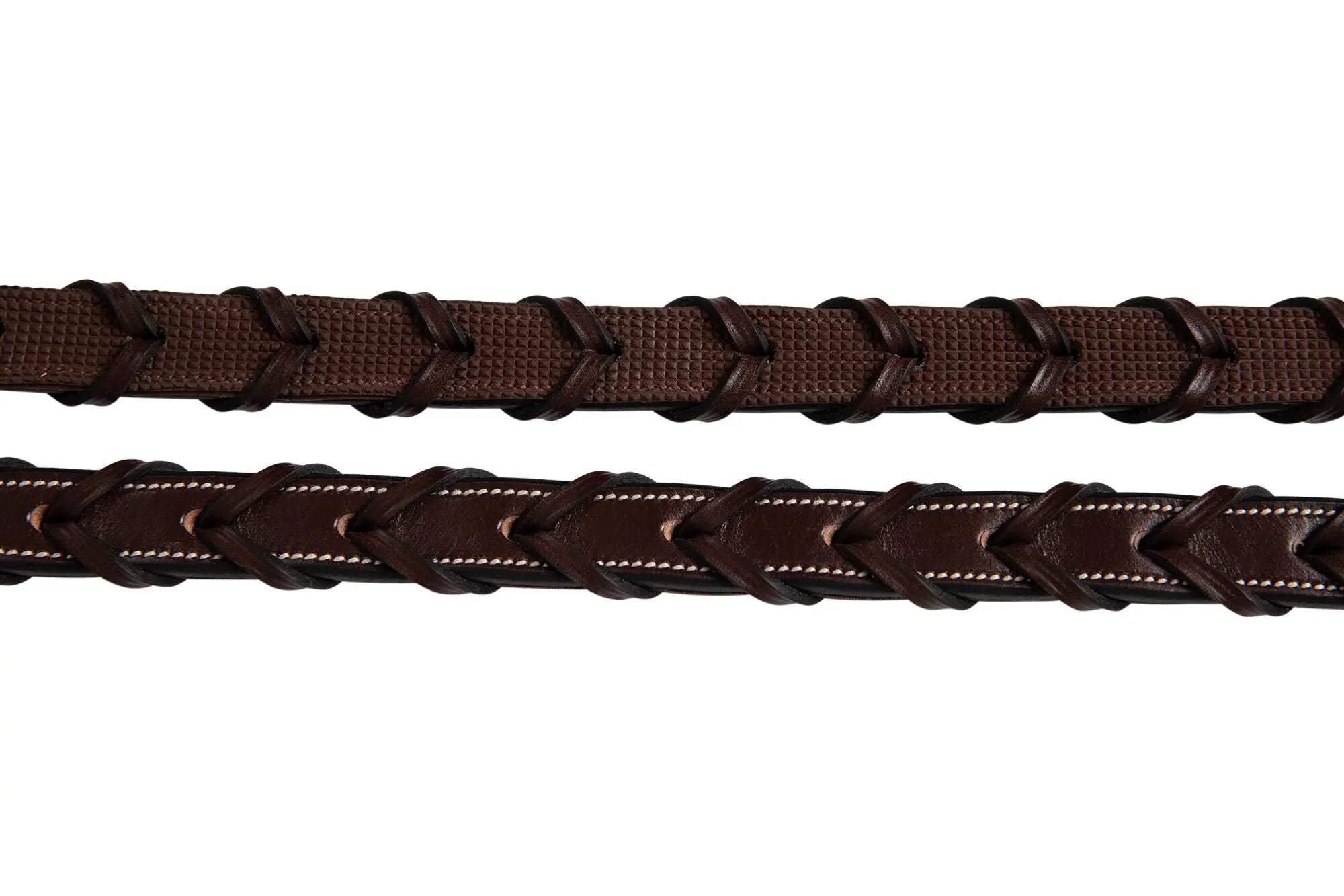 Huntley Equestrian Fancy Stitched Rubber Lined Laced Reins, Size Full - Huntley Equestrian - Flyclothing LLC