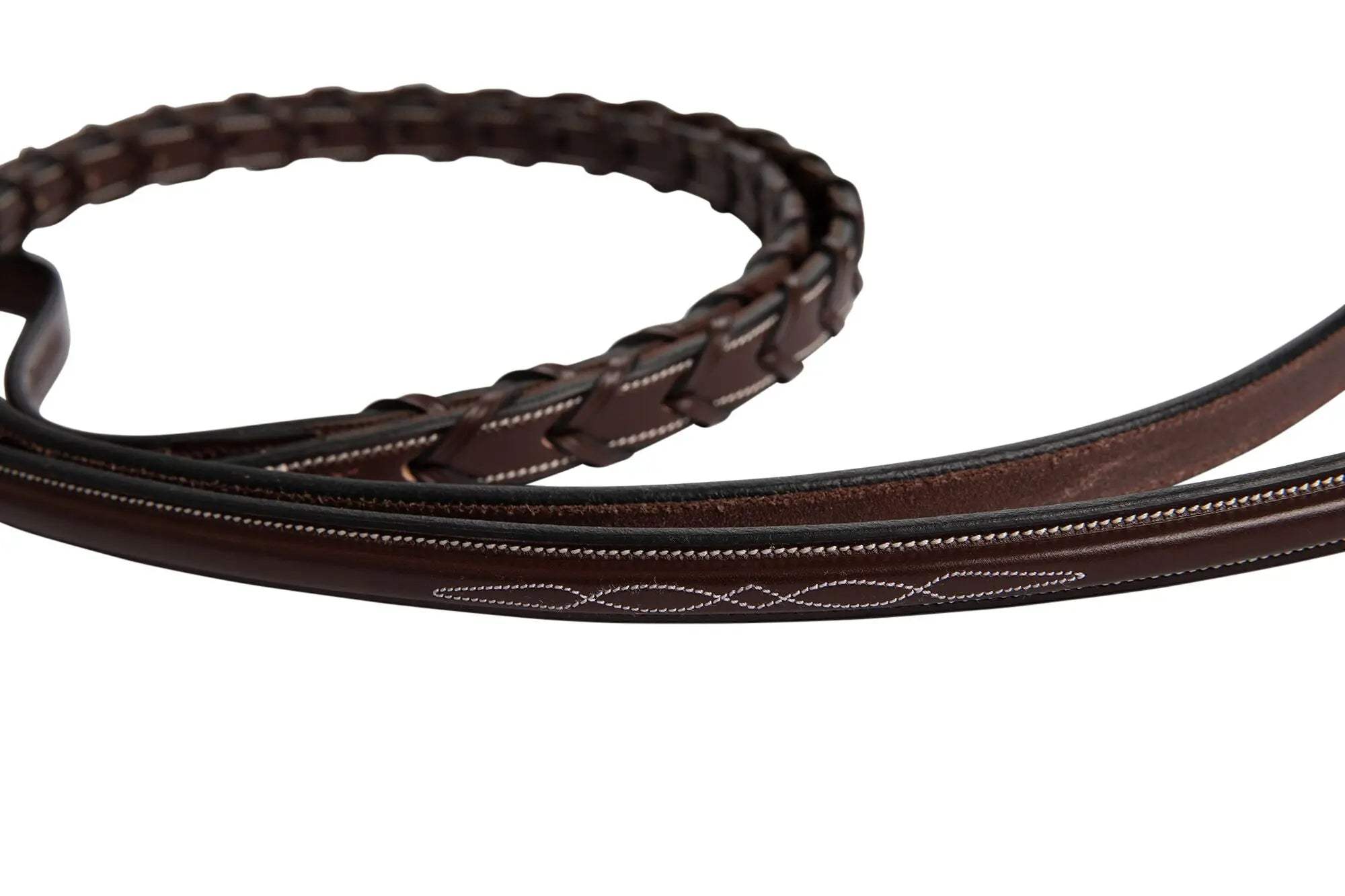 Huntley Equestrian Fancy Stitched Rubber Lined Laced Reins, Size Full - Huntley Equestrian - Flyclothing LLC