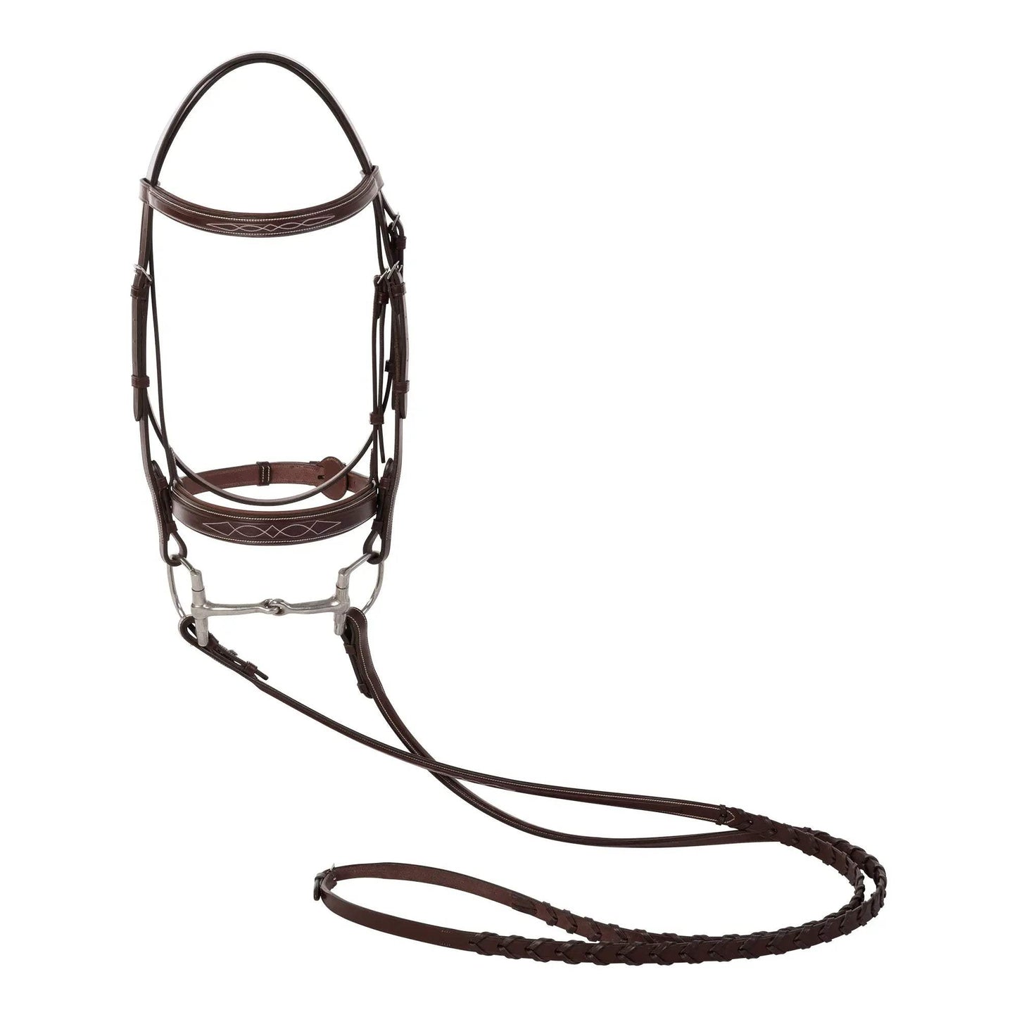 Huntley Equestrian Fancy Stitched Sedgwick Leather Padded Bridle with Reins - Huntley Equestrian - Flyclothing LLC