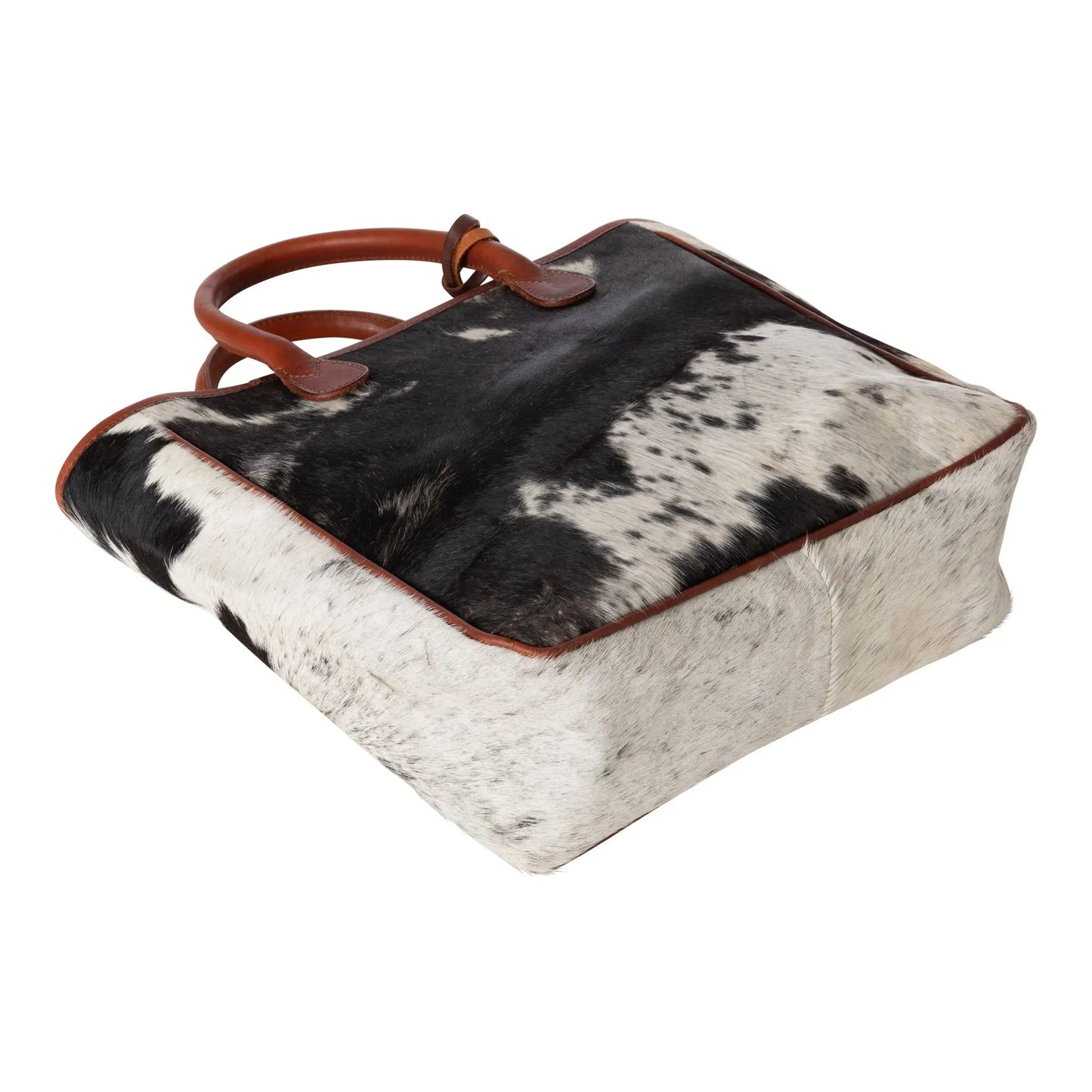 Huntley Equestrian Hair On Hide Cow Leather Tote Handbag