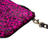Huntley Equestrian Hair on Hide Leather Wristlet Clutch Wallet Purse, Golden Foil