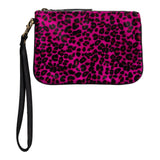 Huntley Equestrian Hair on Hide Leather Wristlet Clutch Wallet Purse, Golden Foil