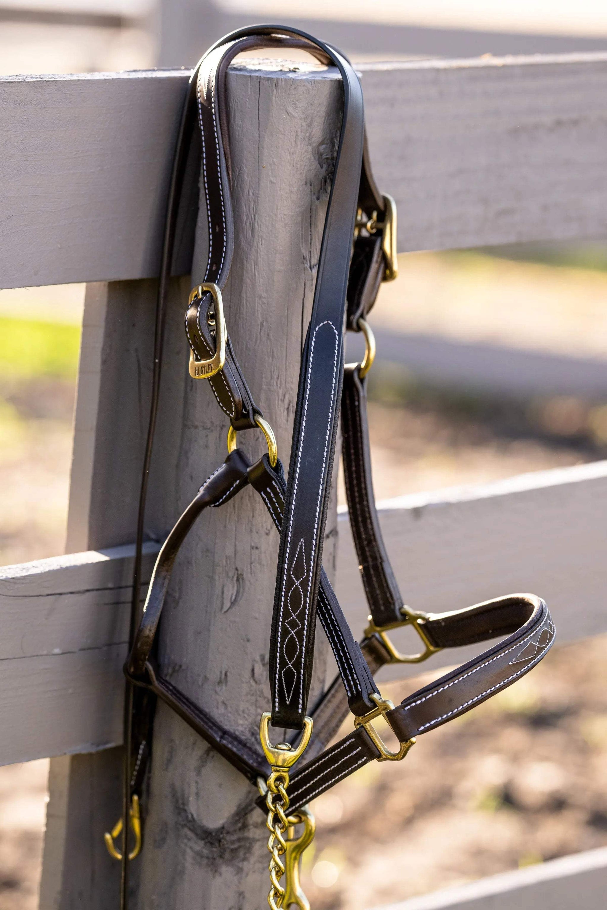 Huntley Equestrian Leather Lead with Brass Chain - Huntley Equestrian - Flyclothing LLC