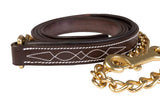Huntley Equestrian Leather Lead with Brass Chain - Huntley Equestrian - Flyclothing LLC