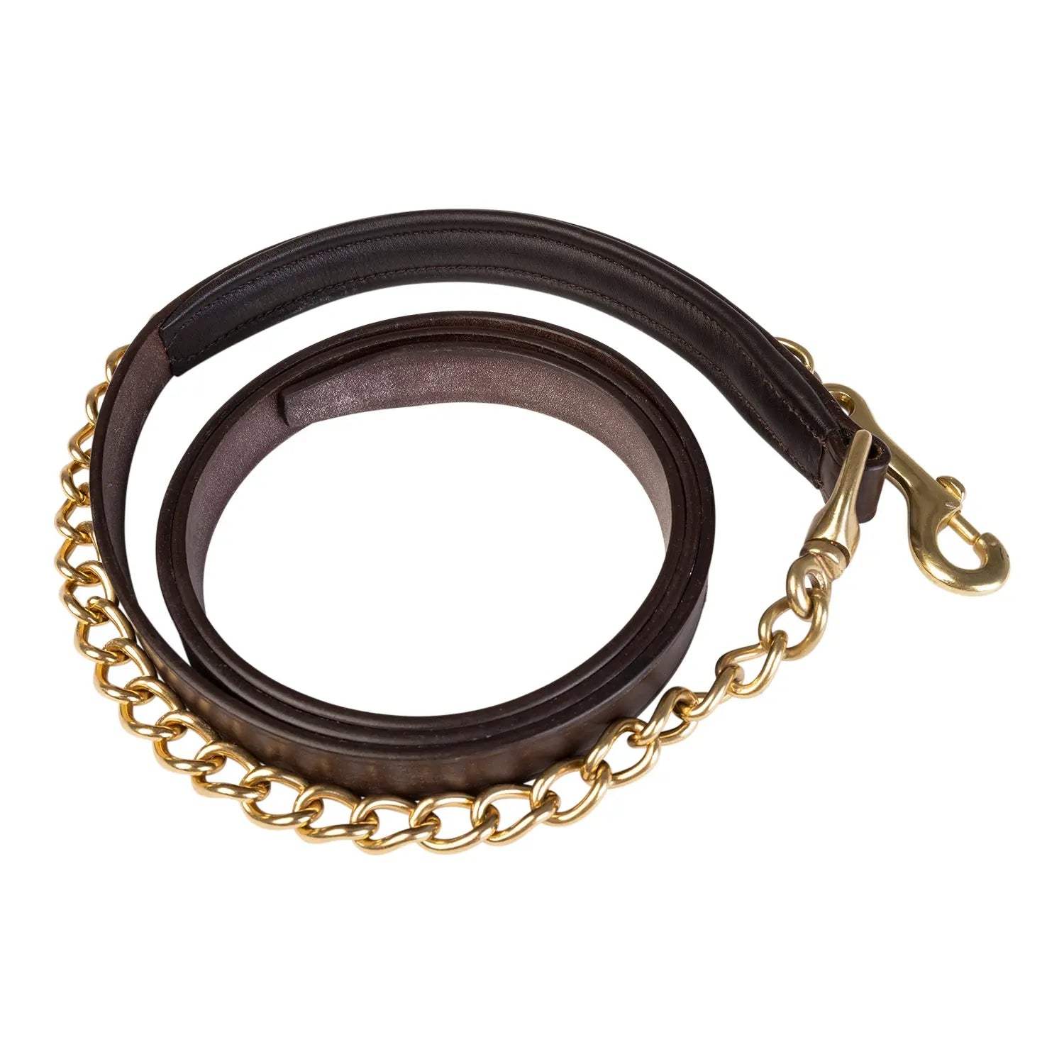 Huntley Equestrian Leather Lead with Brass Chain - Huntley Equestrian - Flyclothing LLC