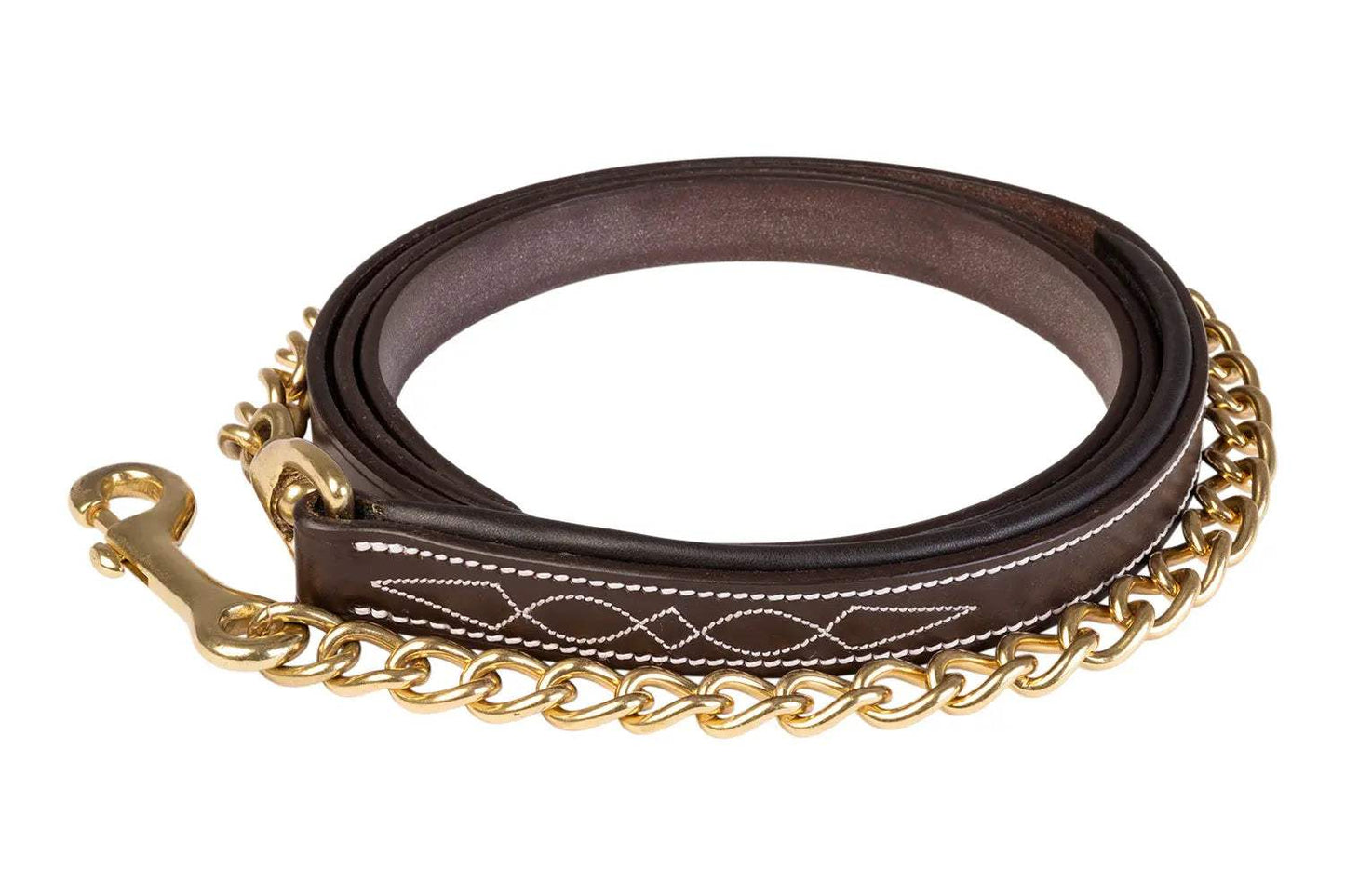 Huntley Equestrian Leather Lead with Brass Chain - Huntley Equestrian - Flyclothing LLC