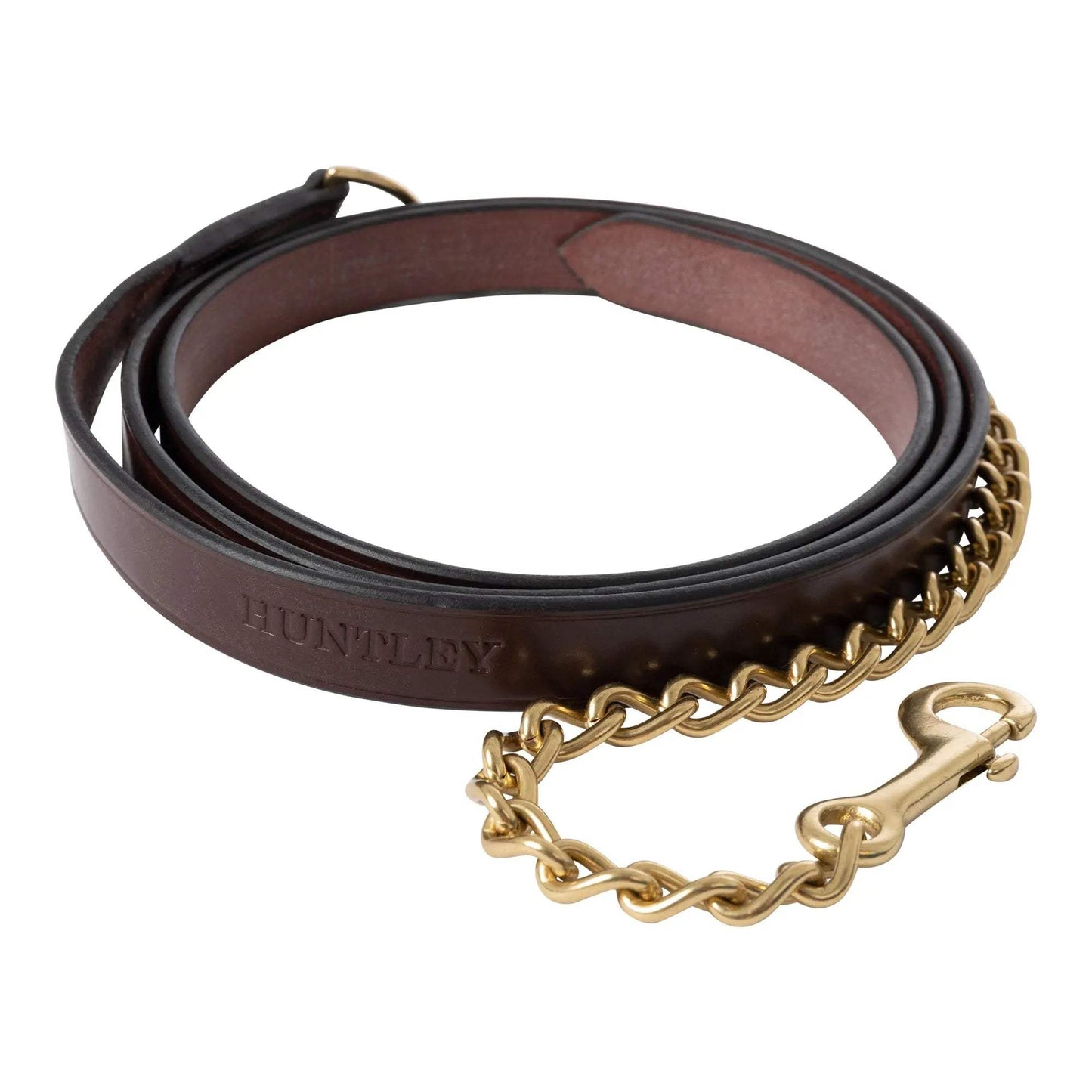 Huntley Equestrian Leather Lead with Brass Chain - Huntley Equestrian - Flyclothing LLC