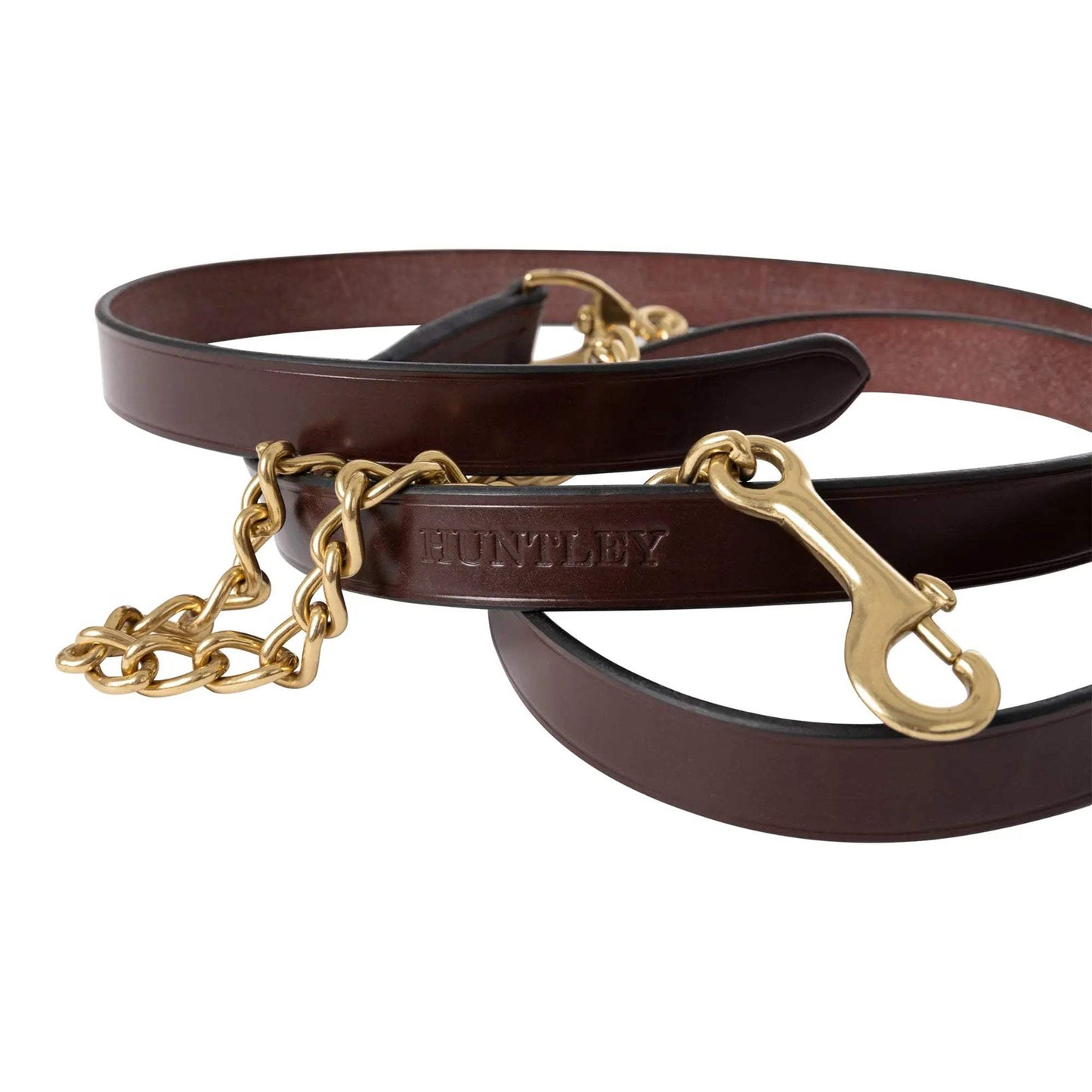 Huntley Equestrian Leather Lead with Brass Chain - Huntley Equestrian - Flyclothing LLC