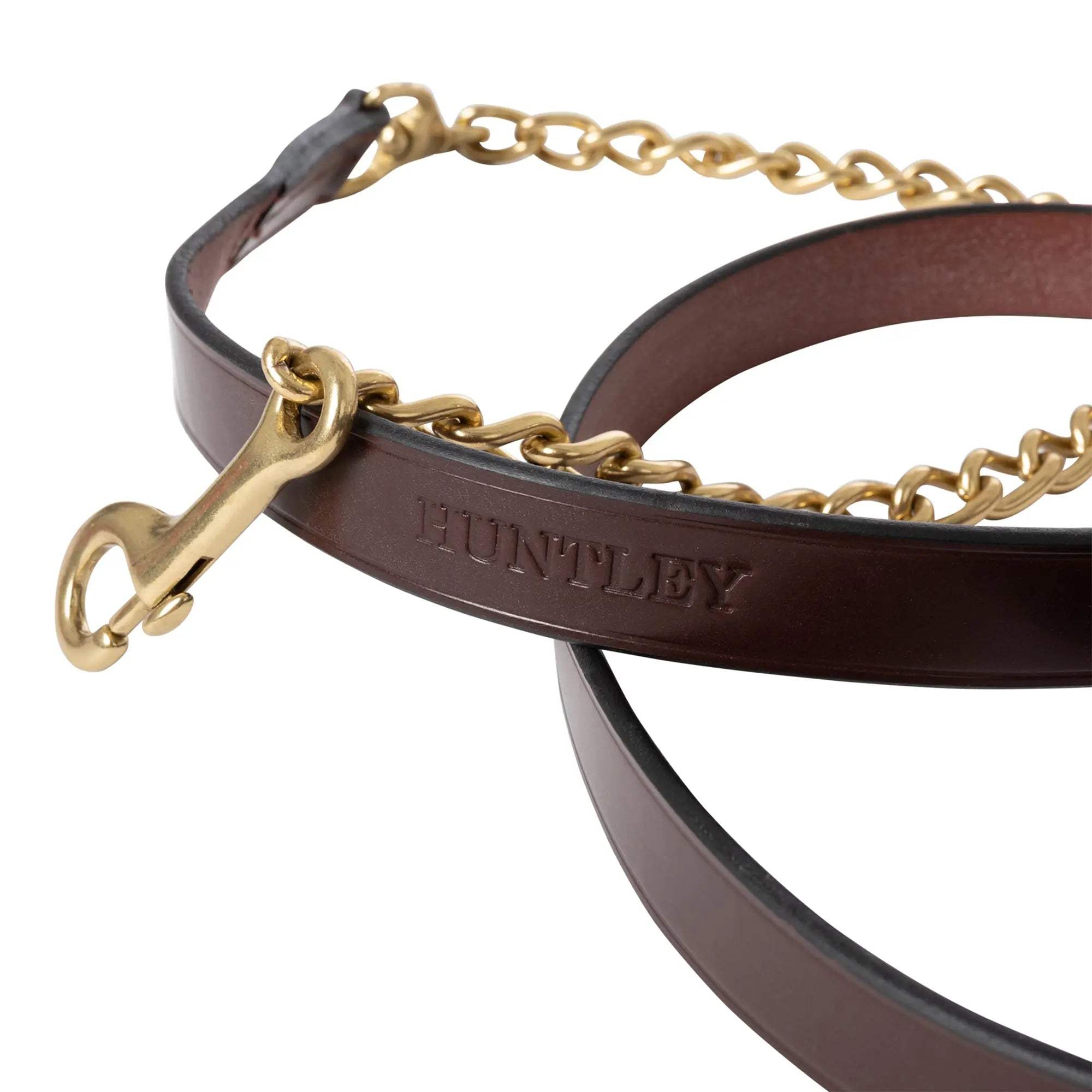 Huntley Equestrian Leather Lead with Brass Chain - Huntley Equestrian - Flyclothing LLC