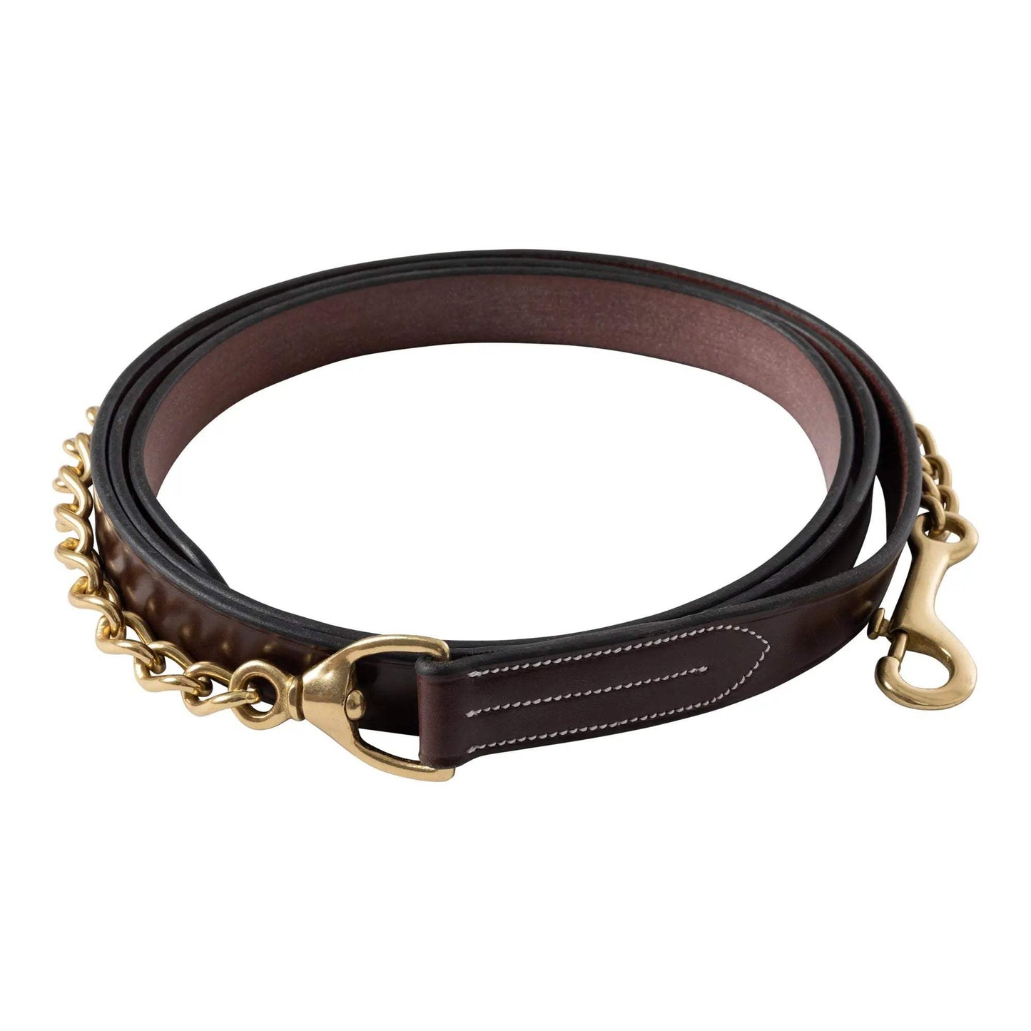 Huntley Equestrian Leather Lead with Brass Chain - Huntley Equestrian - Flyclothing LLC