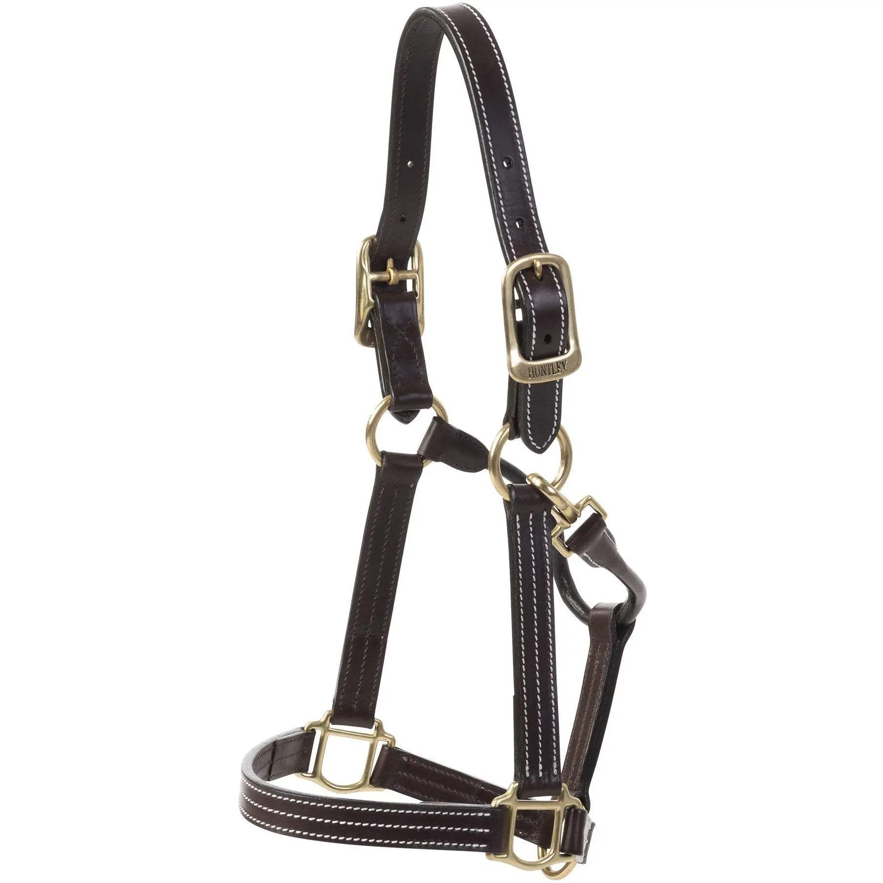Huntley Equestrian Premium Leather Triple Stitched Halter with Snap - Huntley Equestrian - Flyclothing LLC