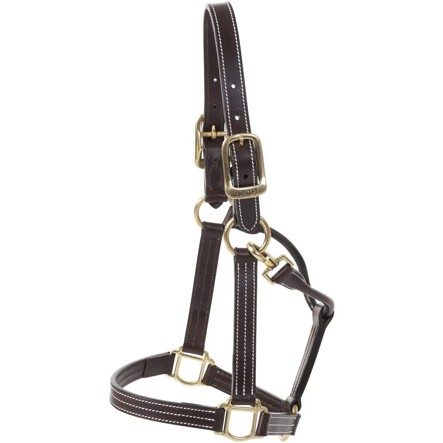 Huntley Equestrian Premium Leather Triple Stitched Halter with Snap - Huntley Equestrian - Flyclothing LLC