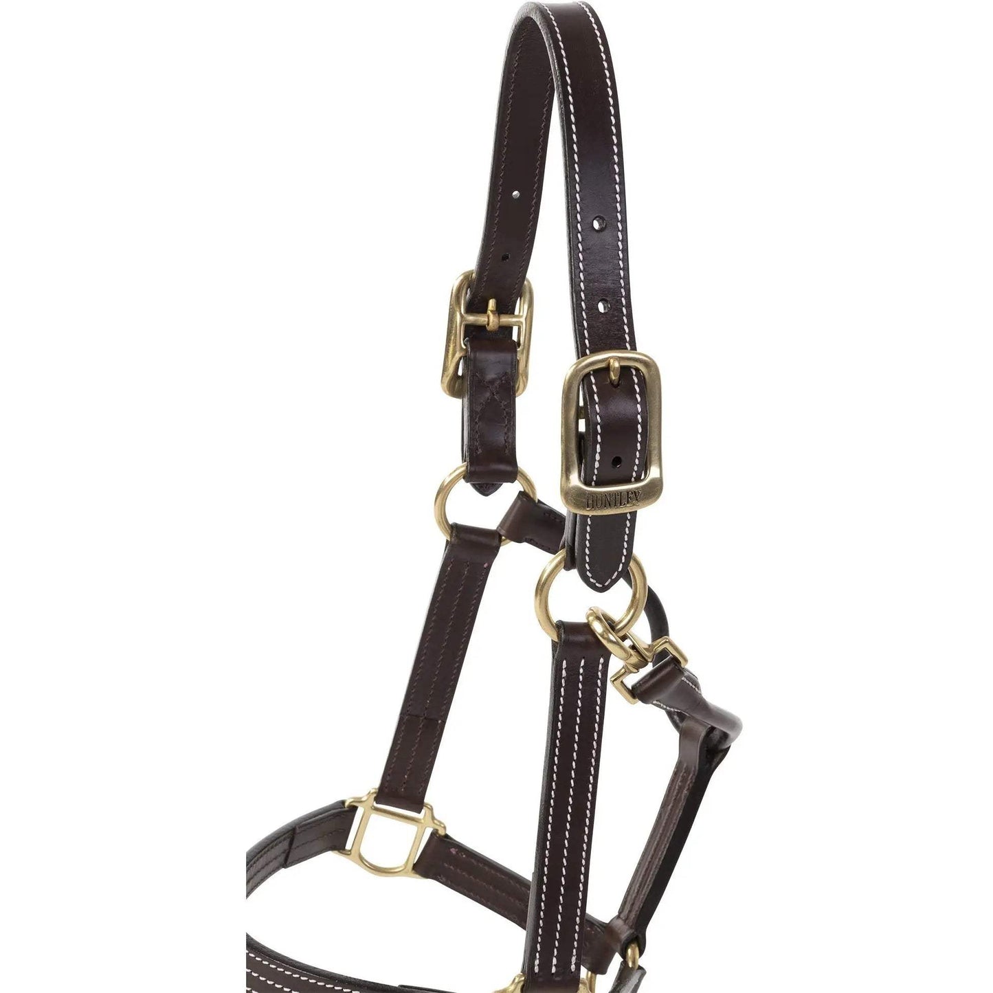 Huntley Equestrian Premium Leather Triple Stitched Halter with Snap - Huntley Equestrian - Flyclothing LLC
