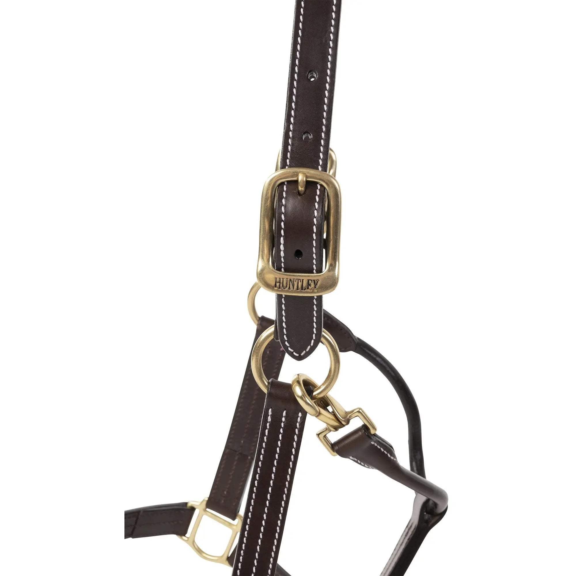 Huntley Equestrian Premium Leather Triple Stitched Halter with Snap - Huntley Equestrian - Flyclothing LLC