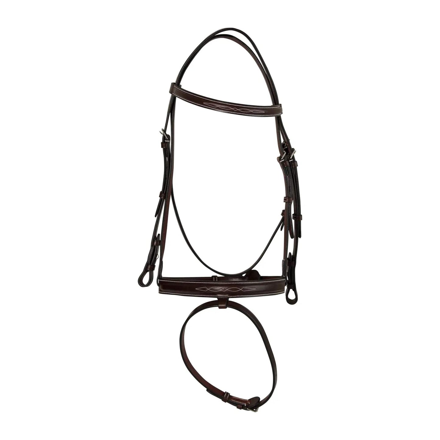 Huntley Equestrian Sedgwick Fancy Stitched Fixed Flash Noseband Bridle With Reins - Huntley Equestrian - Flyclothing LLC