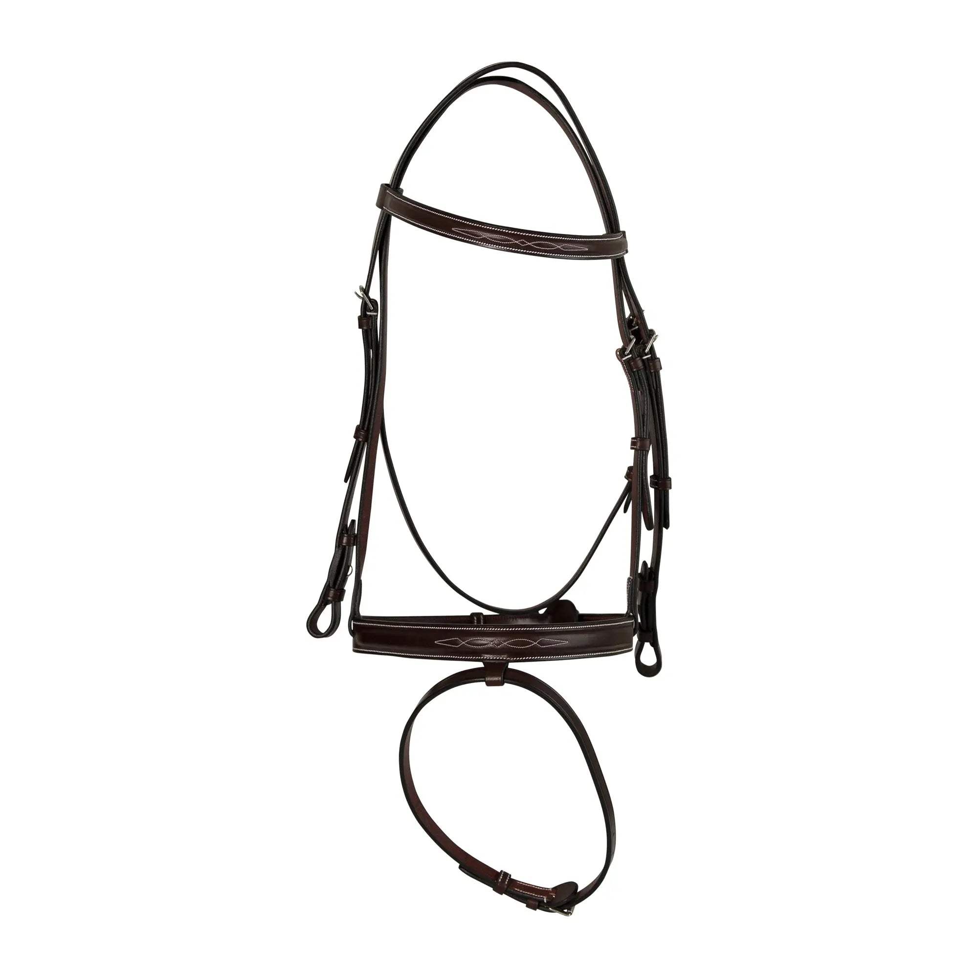 Huntley Equestrian Sedgwick Fancy Stitched Fixed Flash Noseband Bridle With Reins - Huntley Equestrian - Flyclothing LLC