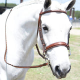 Huntley Equestrian Sedgwick Fancy Stitched Square Raised Hunter Horse Bridle with Reins - Huntley Equestrian - Flyclothing LLC