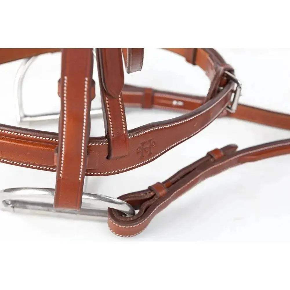 Huntley Equestrian Sedgwick Fancy Stitched Square Raised Hunter Horse Bridle with Reins - Huntley Equestrian - Flyclothing LLC
