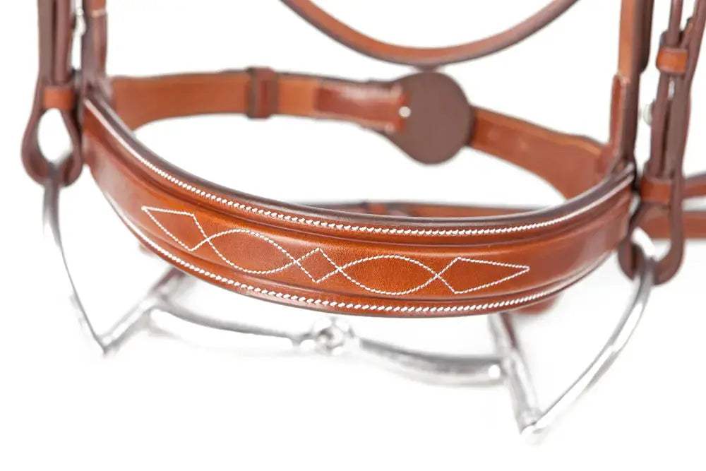 Huntley Equestrian Sedgwick Fancy Stitched Square Raised Hunter Horse Bridle with Reins - Huntley Equestrian - Flyclothing LLC